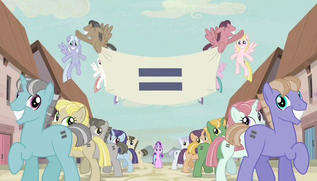 File:Creepy smiling ponies with equals sign banner S5E1.png